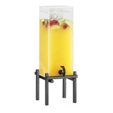 Chicken Pieces Cal-Mil 3 Gallon Beverage Dispenser with Ice Tube - Clear Acrylic Container, Black Metal Base 