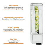 Chicken Pieces Cal-Mil 5 Gallon Beverage Dispenser with Ice Tube - Clear Acrylic Container, Square Design 