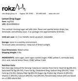 Chicken Pieces Rokz Lemon Cocktail Rimming Sugar - 5 oz. Bag, Gourmet Sugars with Burst of Lemon Flavor