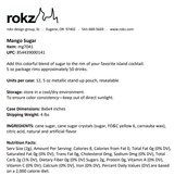 Chicken Pieces Rokz Mango Cocktail Rimming Sugar - 5 oz. Bag, Gourmet Sugars with Citrus Mango Flavor