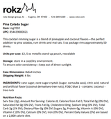 Chicken Pieces Rokz Pina Colada Cocktail Rimming Sugar - 5 oz. Bag, Gourmet Sugars with Coconut and Pineapple Flavors