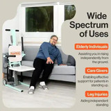  330 lbs Floor Patient Lift, Adjustable Lift Range 1.2"-20.8", Foldable Armrests with Seatbelt 