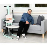 330 lbs Floor Patient Lift, Adjustable Lift Range 1.2"-20.8", Foldable Armrests with Seatbelt 