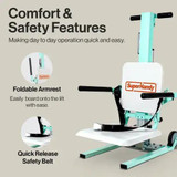  330 lbs Floor Patient Lift, Adjustable Lift Range 1.2"-20.8", Foldable Armrests with Seatbelt 