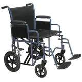 Chicken Pieces Drive Medical Heavy Duty Transport Wheelchair 450 lbs Capacity Reinforced Dual Cross-Brace Frame 