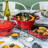 Chicken Pieces STAUB Stackable Cast Iron Dutch Oven Set, 4-Piece Medium Cookware - Space-Saving Design 
