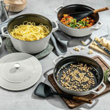 Chicken Pieces STAUB Stackable Cast Iron Dutch Oven Set, 4-Piece Medium Cookware - Space-Saving Design 