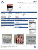 Bonne Maman Raspberry reserves Mini Jar 1 oz/28g. Bulk- 60/Case