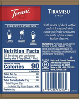 torani Torani Tiramisu Flavoring Syrup – 750 mL / 25.36 oz Glass Bottle