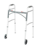  Drive Medical Deluxe Two Button Folding Walker with 5" Wheels 