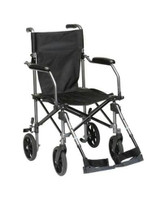  Drive Medical Travelite Chair in a Bag - Lightweight Aluminum Transport Wheelchair, 18" Seat 