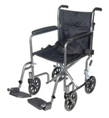  Drive Medical 1 Lightweight Steel Transport Wheelchair, 17" Seat, Fixed Full Arms 