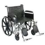  Drive Medical Sentra EC Heavy Duty Wheelchair, Detachable Full Arms, Elevating Leg Rests, 24" Seat 