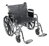  Drive Medical Sentra EC Heavy Duty Wheelchair, Detachable Full Arms, Swing away Footrests, 24" Seat 