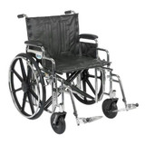  Drive Medical Sentra Extra Heavy Duty Wheelchair, Detachable Desk Arms, Swing away Footrests, 22" Seat 
