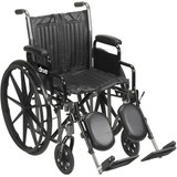  Drive Medical Silver Sport 2 Wheelchair, Detachable Desk Arms, Elevating Leg Rests, 20" Seat 