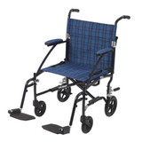  Drive Medical Fly Lite Ultra Lightweight Transport Wheelchair, Blue 