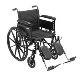  Drive Medical Cruiser X4 Lightweight Dual Axle Wheelchair with Adjustable Detachable Arms, Full Arms, Elevating Leg Rests, 20" Seat 