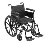  Drive Medical Cruiser X4 Lightweight Dual Axle Wheelchair with Adjustable Detachable Arms, Full Arms, Swing Away Footrests, 18" Seat 