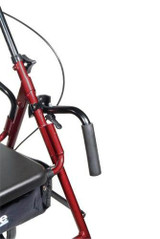  Drive Medical Duet Dual Function Transport Wheelchair Rollator Rolling Walker, Burgundy 