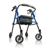 Hugo Drive Medical Fit Rollator Rolling Walker with Padded Seat, Backrest and Storage Bag, Pacific Blue 