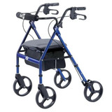 Hugo Drive Medical Portable Rollator Rolling Walker with Seat, Backrest and 8" Wheels, Blue 
