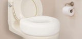  AquaSense Portable Raised Toilet Seat, White, 4" 
