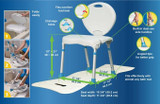  AquaSense Folding Bath and Shower Chair with Non-Slip Seat and Backrest, White 