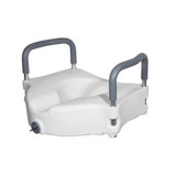  Drive Medical Elevated Raised Toilet Seat with Removable Padded Arms, Standard Seat 