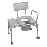 Drive Medical Padded Seat Transfer Bench with Commode Opening   Drive Medical Padded Seat Transfer Bench with Commode Opening