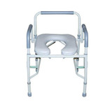  Drive Medical Steel Drop Arm Bedside Commode with Padded Seat and Arms 