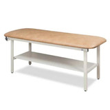  Clinton Industries Flat Top, Alpha Series, Straight Line Treatment Table with Full Shelf, 27in 