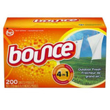  Bounce 4-in-1 Fabric Softener Dryer Sheets, Outdoor Fresh Scent, 200 Sheets(6/Case) 