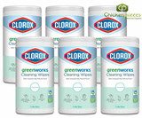  Clorox Green Works Wipes, Unscented, 75 Wipes (6/Case) 
