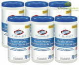  Clorox Healthcare Professional Disinfecting Bleach Germicidal Wipes,70 Pack (6/Case) 