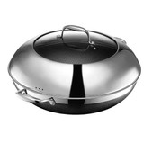 hexclad Hexclad 35.6 cm (14 in.) Wok with Lid 2.2 kg/4.85 lbs  | Hybrid Tri-Ply Design 