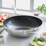 BLUE DIAMOND Blue Diamond Triple Steel Wok, 32 cm, Non-Stick, Metal Utensil Safe 