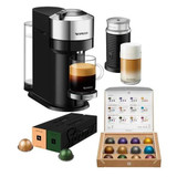  Nespresso Vertuo Next Deluxe Coffee and Espresso Maker by DeLonghi, Chrome with Aeroccino Milk Frother 3.99 kg/8.8 lbs 
