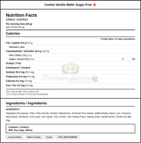 Voortman Cookie Vanilla Wafer Sugar-Free 225G/8.8oz 12/Case) - Canadian Made — Nutrition and Ingredients Label — www.chickenpieces.com