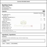 Sysco Classic Coconut Shredded Sweet 1Kg/2.20Lbs (3/Case) - Canadian Made — Nutrition and Ingredients Label — www.chickenpieces.com
