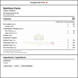 E D Smith & Son Pumpkin Mix Pure 796ml/26.92oz (12/Case)  - Canadian Made — Nutrition and Ingredients Label — www.chickenpieces.com