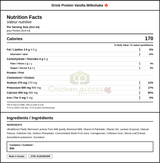 Core Power Drink Protein Vanilla Milkshake 414ml/14 oz (12/Case)-Canadian Made — Nutrition and Ingredients Label — www.chickenpieces.com