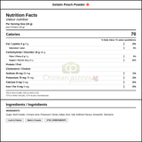 Dr Oetker Shirriff Peach Gelatin Powder - Canadian Made - Bulk 1kg Bags — Nutrition and Ingredients Label — www.chickenpieces.com