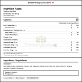 Orange Low Calorie Gelatin Powder for Professional Use - 500g Pack — Nutrition and Ingredients Label — www.chickenpieces.com