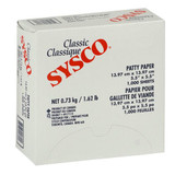 Sysco Classic Paper Patty 5.5x5.5 Greaseproof 1000 sheets-Canadian Made