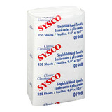 Sysco Classic Towel Single Fold White 250 sheets (16/Case)-Canadian Made