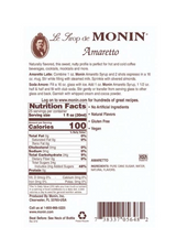 Monin Premium Amaretto Flavoring Syrup 750mL/25.36oz (12/Case)