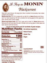 Monin Premium Blackcurrant Flavoring / Fruit Syrup 750mL/25.36oz (12/Case)