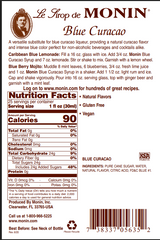 Monin Premium Blue Curacao Flavoring Syrup 750mL/25.36oz (12/Case)
