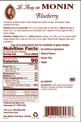 Monin Premium Blueberry Flavoring / Fruit Syrup 750mL/25.36oz (12/Case)